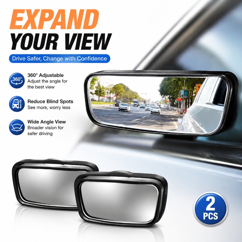 Blind Spot Mirror Wide Angle Convex 2Pcs - 2개입 360도 조절 가능 사각지대 미러,