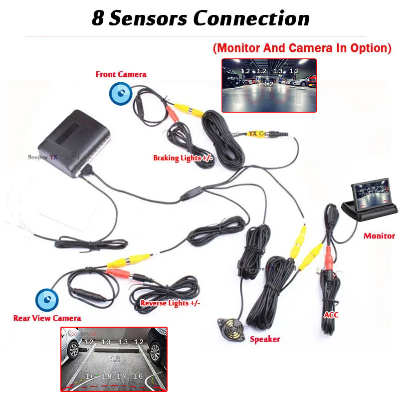 쿠린우 자동차 주차 8센서 키트 파크트로닉스 후방 레이 - Car Parking Sensor 8 Sensor Front Rear 리뷰 및 가격