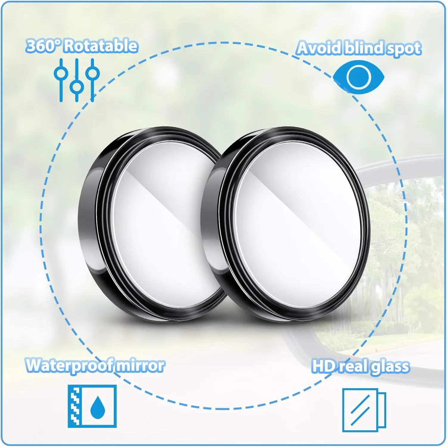 2개입 원형 프레임 볼록 사각지대 거울 안전 운전 와이 - Blind Spot Mirror Wide Angle Convex 2Pcs 리뷰 및 가격