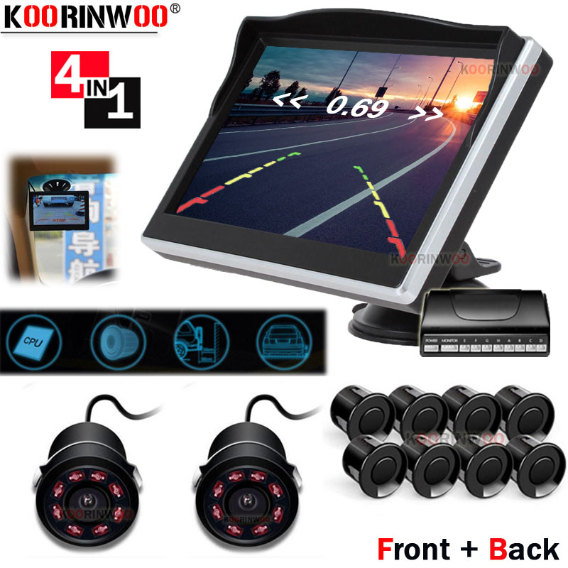 쿠린우 360 버드 파크트로닉 차량 모니터 디스플레이  - Car Parking Sensor 8 Sensor Front Rear 리뷰 및 가격