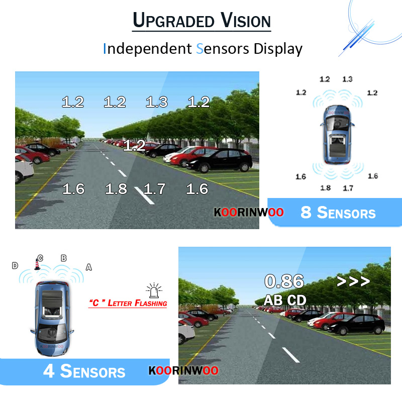 Koorinwoo 가시 비디오 자동차 주차 센서 8/6 - Car Parking Sensor 8 Sensor Front Rear 리뷰 및 가격